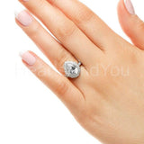 2.1ct Pear Cut Simulated Diamond Halo Engagement Ring 14k White Gold Plated