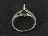 2.3ct Engagement Ring Marquise Cut Green Peridot Trilogy 14k White Gold Finish