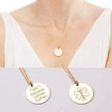 Custom Adjustable Medical Alert ID Pendant with Chain 14k Yellow Gold Plated