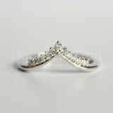0.15ct Round Cut Moissanite Chevron Tiara Wedding Band 14K Yellow Gold Plated