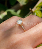 0.5ct Round Cut Moissanite 6 Prong Women Engagement Ring 14k Yellow Gold Plated