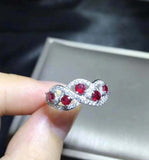 2.3ct Wedding Ring Band Round Cut Pink Ruby Swirl Stylish 14k White Gold Finish