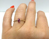 0.5ct Engagement Ring Marquise Cut Ruby Solitaire Minimalist 14k YellowGold Over
