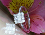4Ct Baguette Cut Diamond Stylish Square Engagement Ring 14K White Gold Finish