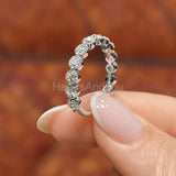 0.1ct Round Cut Moissanite Stackable Women Wedding Band 14k White Gold Plated
