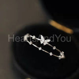 0.2ct Round Cut Moissanite Butterfly Women Wedding Band 14k Yellow Gold Plated