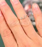 0.15ct Round Cut Moissanite Cluster Minimalist Wedding Band 14k Rose Gold Plated