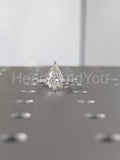 2.1ct Pear Cut Simulated Diamond Bridal Ring Curved Band 14k White Gold Plated