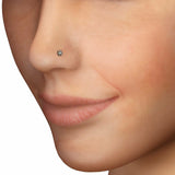 0.4ct Round Cut Diamond Floral Nose Pin Ring Piercing Women 14k Yellow Gold Over