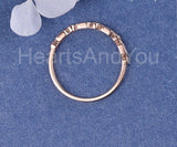 0.5ct Round Cut Moissanite Half Eternity Milgrain Wed Band 14k Rose Gold Plated
