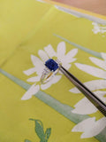2ct Engagement Ring Emerald Cut Blue Sapphire Diamond Accent 14k White Gold Over