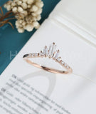 0.5ct Baguette Simulated Diamond Minimalist Engagement Ring 14k Rose Gold Plated
