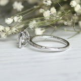 3Ct Cushion Cut DVVS1 Diamond Accents Halo Engagement Ring 14K White Gold Finish