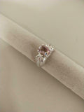 1.5ct Engagement Ring Oval Cut Peach Morganite Partywear 14k White Gold Finish