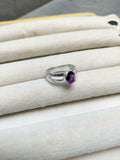 2ct Engagement Ring Oval Cut Amethyst Split Shank Solitaire 14k WhiteGold Finish