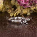 0.25ct Round Stone Ring Setting Round Simulated Semi Mount 14k White Gold Plated
