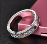 2.5ct Round Cut Diamond Wedding Ring Band 14k White Gold Over Milgrain Eternity