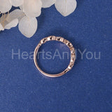 0.45ct Round Cut Moissanite Curved Women Wedding Band 14k White Gold Plated