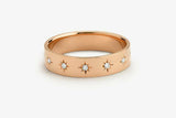 0.7ct Wedding Band Round Cut Diamond Star Wide Half Eternity 14k Rose Gold Over