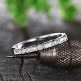 0.5ct Baguette Diamond Half Eternity Anniversary Wedding Band 14k WhiteGold Over