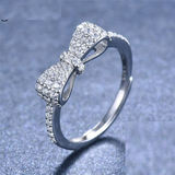 1.7ct Round Cut Diamond Engagement Ring 14k White Gold Finish Bow Knot Design