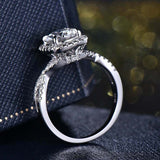 2ct Round Cut Diamond Engagement Ring Halo Twisted Promise 14k White Gold Finish