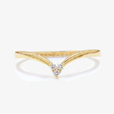 0.15ct Round Cut Moissanite Dainty Stacking Wedding Band 14K Yellow Gold Plated