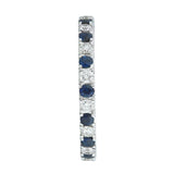 2ct Round Blue Sapphire Diamond Eternity Wedding Band Ring 14k White Gold Finish
