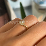 0.5ct Round Cut Moissanite Curved Women Engagement Ring 14k Yellow Gold Plated