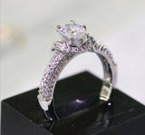 2ct Round Cut Diamond Engagement Ring 14k White Gold Finish Solitaire for Women