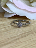 0.2ct Round Cut Moissanite Floral Women Engagement Ring 14k White Gold Plated