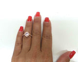 1.9ct Engagement Ring Cushion Cut Morganite Milgrain Floral 14k Rose Gold Finish