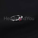 0.5ct Round Cut Simulated Ruby Minimalist Engagement Ring 14k Yellow Gold Plated