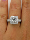 5Ct Round Cut VVS1/D Diamond Halo Vintage Engagement Ring 14K White Gold Finish