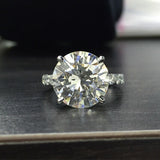 2Ct Round Cut Diamond Solitaire with Accents Engagement Ring 14K White Gold Over