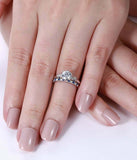 2ct Round Cut Diamond Bridal Wedding Set Engagement Ring 14k White Gold Finish