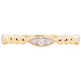 0.3ct Round Cut Moissanite Beaded Milgrain Wedding Band 14k Yellow Gold Plated