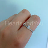 0.3ct Pear Simulated Diamond Minimalist Engagement Ring 14k White Gold Plated