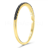 0.5ct Round Cut Simulated Black Diamond Half Eternity Band 14k White Gold Plated