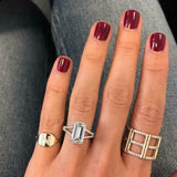 2.3ct Emerald Cut VVS1 Diamond Engagement Ring 14k White Gold Finish Split Shank