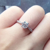 1.1ct Round Cut Diamond Solitaire Engagement Ring Accents 14k White Gold Finish