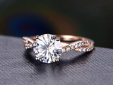 1ct Round Cut Diamond Engagement Ring 14k RoseGold Finish Infinity Wedding Women