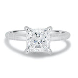 2ct Princess Simulated Diamond Hidden Halo Engagement Ring 14k White Gold Plated