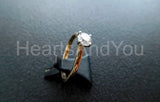 2.2ct Round Cut Moissanite Solitaire Women Engagement Ring 14k YellowGold Plated