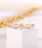 0.35ct Round Cut Moissanite Five Stone Women Wedding Band 14k Yellow Gold Plated