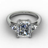 4.5ct Radiant Cut Diamond Engagement Ring Bridal Set Trilogy 14k White Gold Over