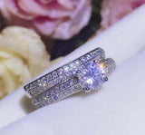 2.5ct Round Cut Diamond Engagement Ring 14k White Gold Finish Bridal Set Women