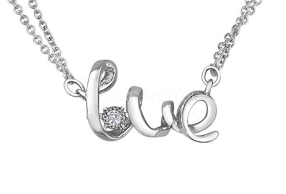 0.02ct Round Cut Moissanite Valentine Love Pendant 14k WhiteGold Plated NO CHAIN