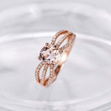 2ct Round Cut Morganite Split Shank Solitaire Engagement Ring 14k Rose Gold Over