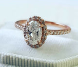 2.3ct Oval Cut VVS Diamond Accent Solitaire Engagement Ring 14k Rose Gold Finish